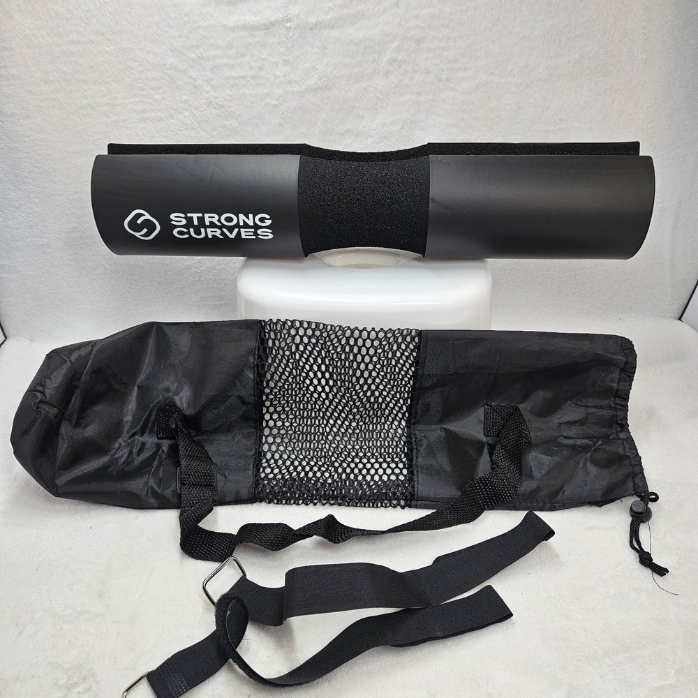 Strong Curves Barbell Pad with Carry Bag Foam Squat Hip Thrust Neck Support
